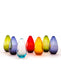 Set of 7 Teardrop-Shaped Glass Vases