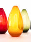 Set of 7 Teardrop-Shaped Glass Vases